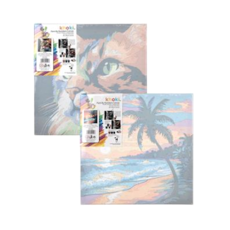 Canvas, Paint by Number, 40 x 40cm - Assorted